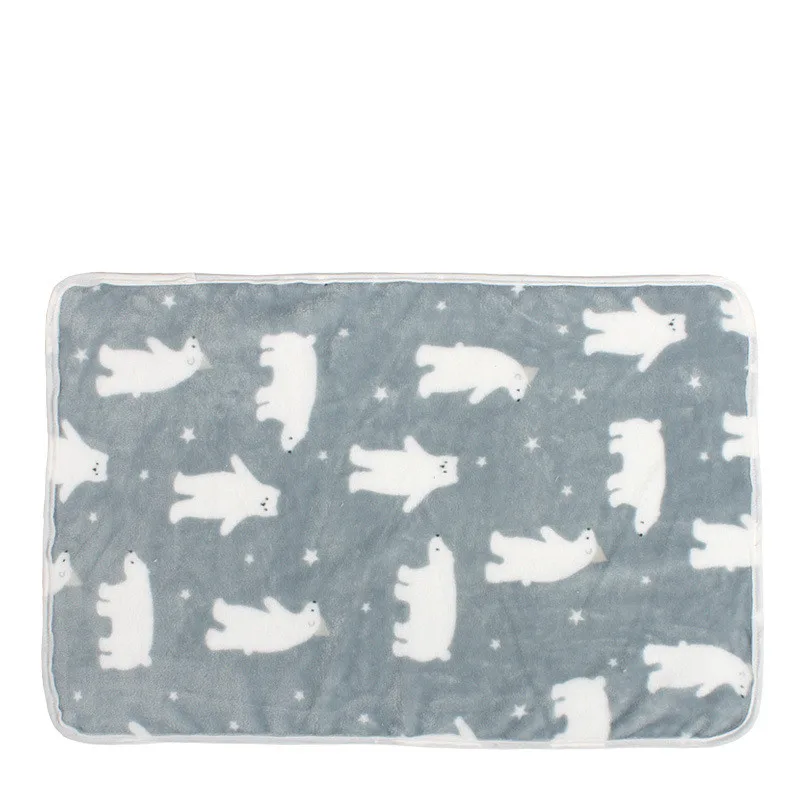 Four Seasons Blanket Kennel Pad Warm Coral Fleece Grey White - Shop at LoveMi