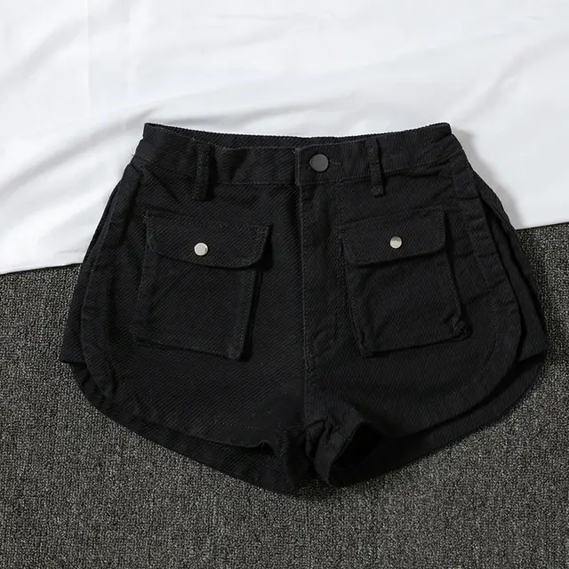 Korean Style High Waist Slim Wide Leg Loose Shorts Hot Pants Black - Shop at LoveMi