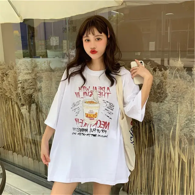 Western Style Loose Korean Halter Sexy Short sleeved T shirt White - Shop at LoveMi