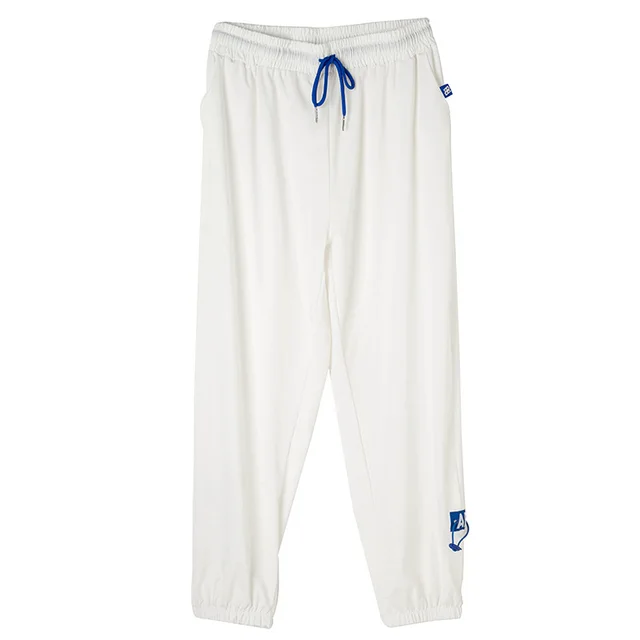 Loose Strapped Harem Casual Sweatpants White - Shop at LoveMi