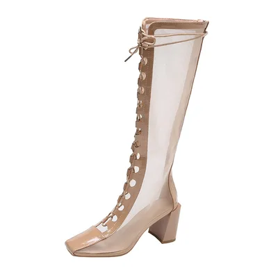 Long Boots Women'S Ins Trendy Breathable Thick Heel Casual But Knee Boots B 36 - Shop at LoveMi