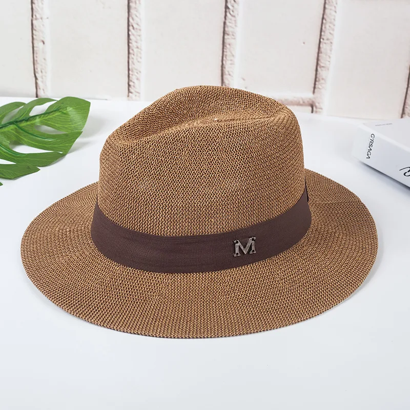 Jazz Hat Beach Sun Hat Panama Straw Sun Hat Camel - Shop at LoveMi