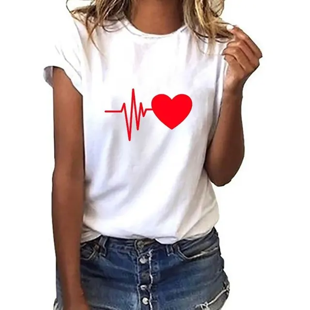 Ecg Love Lady Printing Retro Lady Basic Original T Shirt Foreign Trade Manufacturers Sales Section E - Shop at LoveMi