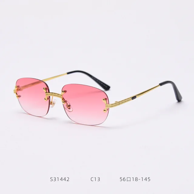 S31442 Cross Border Metal Frameless Square New Sunglasses Punk Personality Street Shooting Small Glasses Sunglasses Men 8 Color - Shop at LoveMi