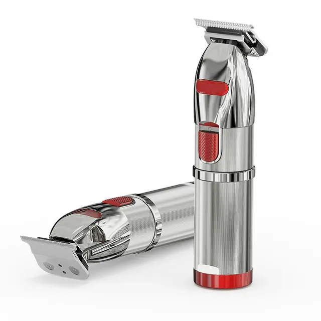 Akimei M6 Oil Head Electric Hair Clipper Bald Head Electric Hair Clipper Rechargeable Retro Engraving Professional Hair Salon Silver - Shop at LoveMi