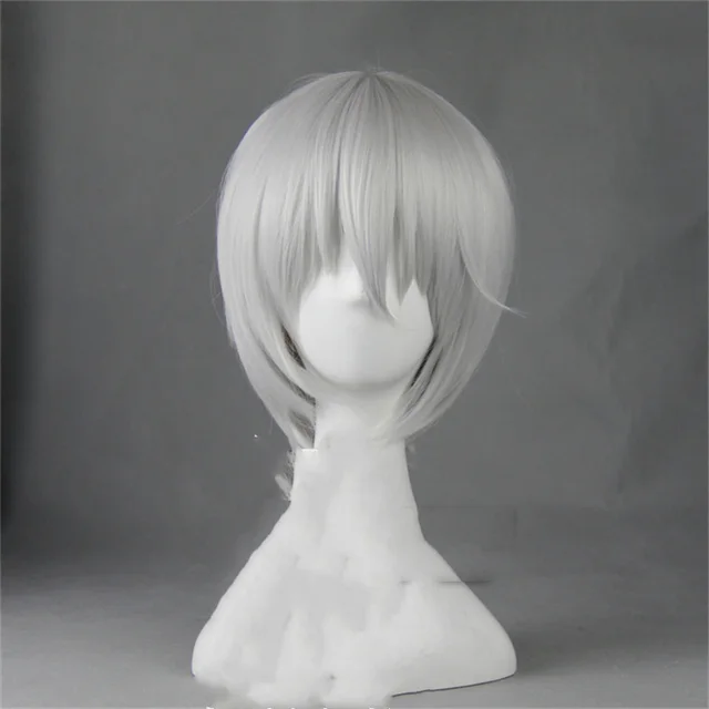 Broad Silk Vitality Girl White Short Hair Cosplay Wig Silver White - Shop at LoveMi