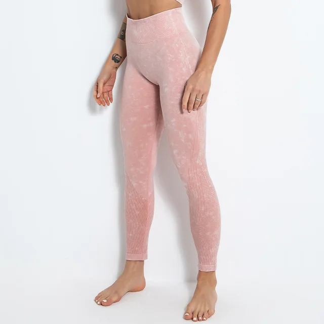 Beautiful Cross Border New Seamless High Elastic Abdomen High Waist Hip Lifting Sports Leggings Hip Yoga Pants Women Pink - Shop at LoveMi