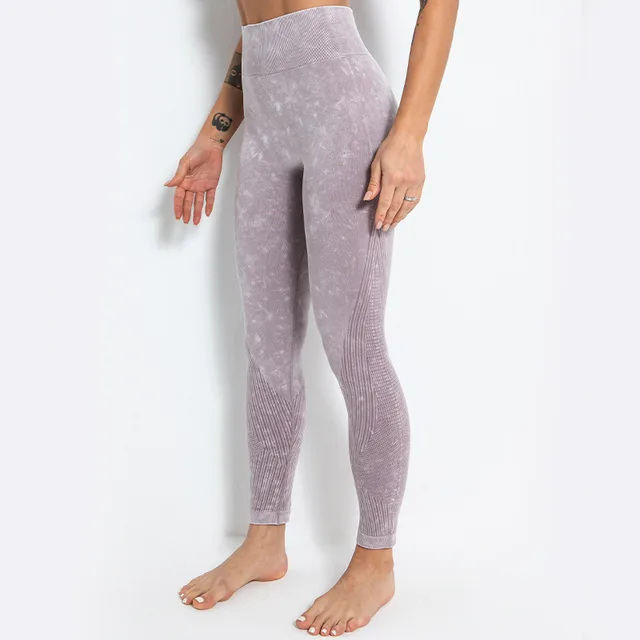 Beautiful Cross Border New Seamless High Elastic Abdomen High Waist Hip Lifting Sports Leggings Hip Yoga Pants Women Purple - Shop at LoveMi