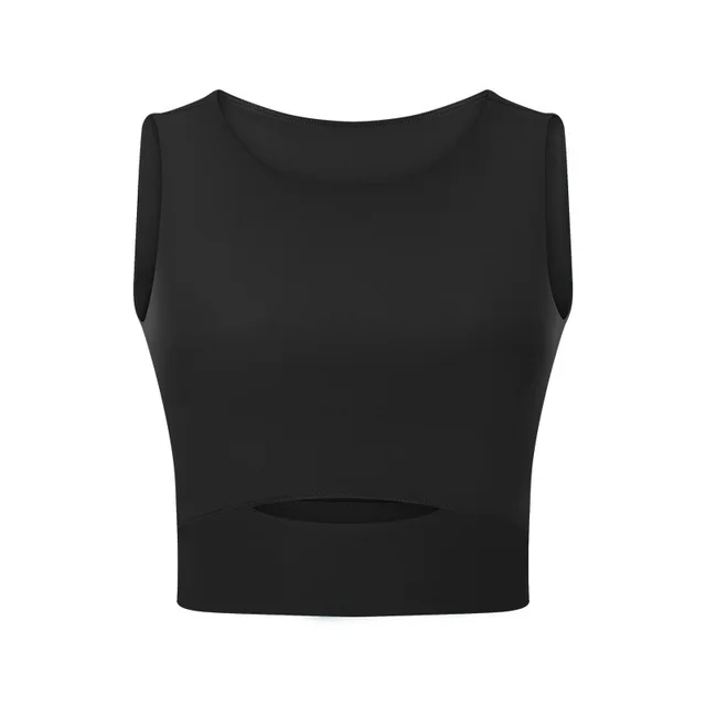 Yoga Top Women'S Round Neck Sleeveless Fashion Breathable Running Sports Fitness Vest Black - Shop at LoveMi