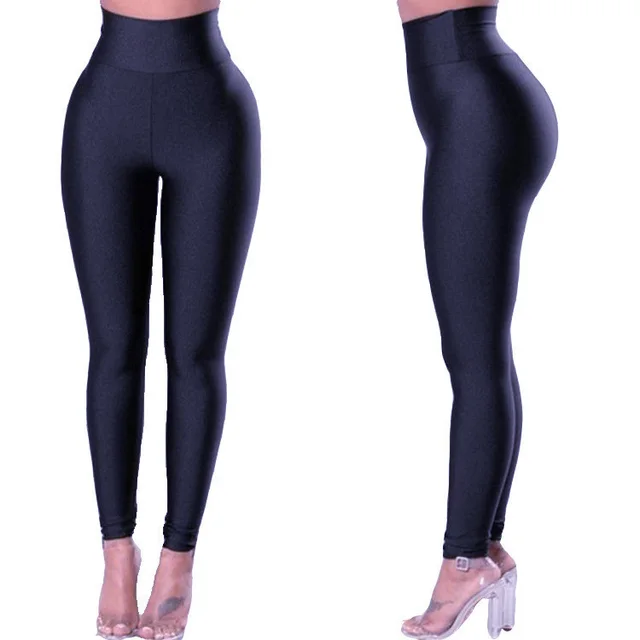 Women's Tight Yoga Pants Solid Color Sweatpants Nine Point Hip Lifting Leggings Black - Shop at LoveMi