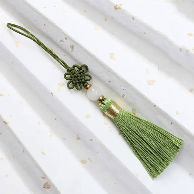 Sale Hand Woven Bookmark Tassel Small Tassel Horn Wood Comb Invitation Card Hanging Tassel Tassel Light Green - Shop at LoveMi