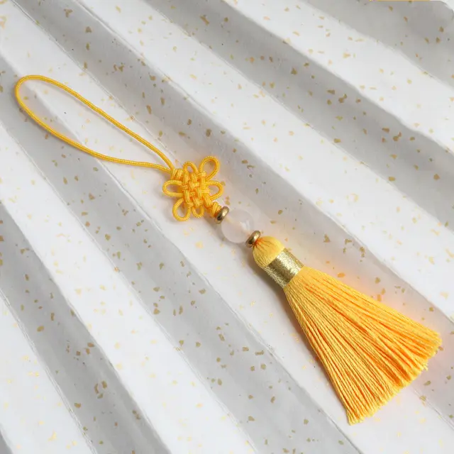 Sale Hand Woven Bookmark Tassel Small Tassel Horn Wood Comb Invitation Card Hanging Tassel Tassel Yellow - Shop at LoveMi