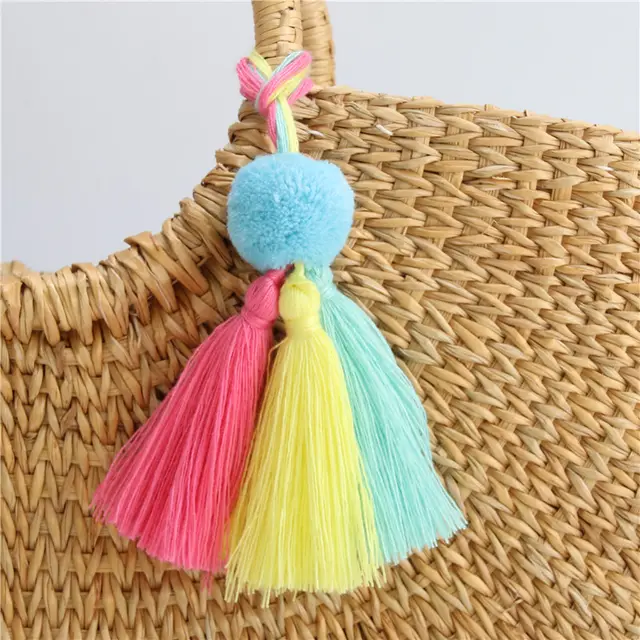 Tassel Keychain In Europe And America, Small Hair Ball Bag Pendant Jewelry Sales 7 Style - Shop at LoveMi