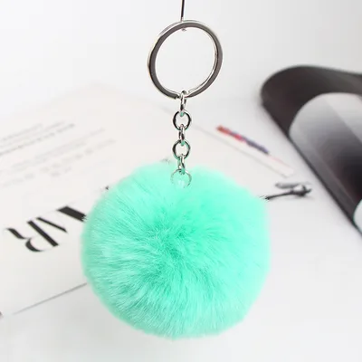 20 Colors Fluffy Fur Pom Pom Keychain Soft Faux Fur like Ball Car Keyring Key Holder Women Bag Pendant Jewelry Pretty - Shop at LoveMi