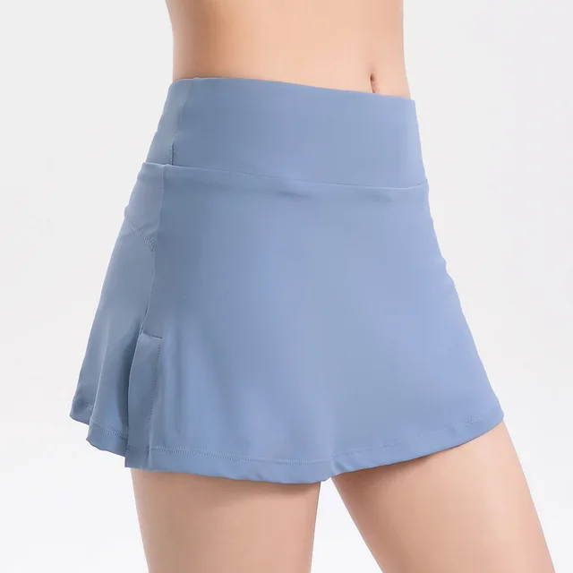 Fake Two Piece Sports Shorts Women'S Stretch And Quick Drying Running Fitness Short Skirt Blue - Shop at LoveMi