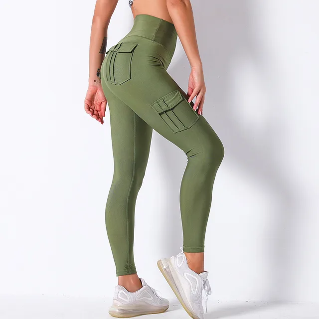 Pants High Waist Quick drying Running Fitness Buttocks Trousers Green - Shop at LoveMi