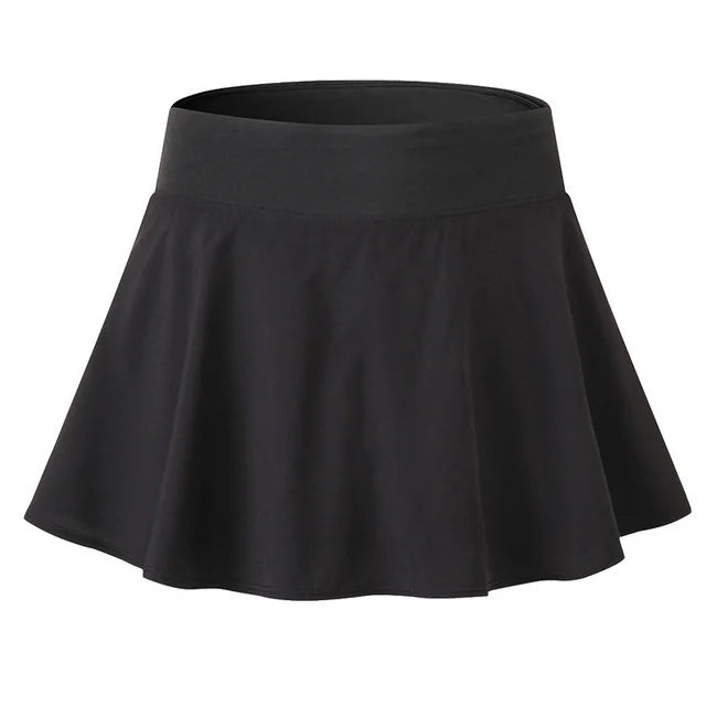 Ladies Sports Quick Drying Culottes, Tennis Dance, Yoga Training Suit, Anti Empty Fitness Lining Short Skirt Black - Shop at LoveMi