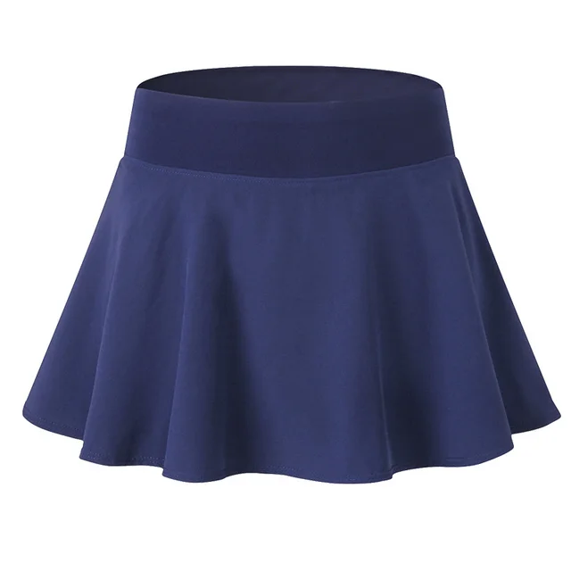Ladies Sports Quick Drying Culottes, Tennis Dance, Yoga Training Suit, Anti Empty Fitness Lining Short Skirt Dark Blue - Shop at LoveMi