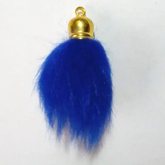 Rabbit And Fox Fur Ball Pendant Accessories Royal Blue - Shop at LoveMi