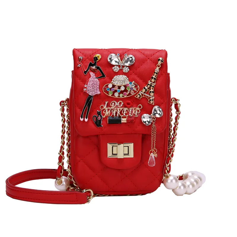 Square luxury bags Crossbody bag New PU Leather Women's Designer Handbag Travel Shoulder Messenger Bag Red - Shop at LoveMi