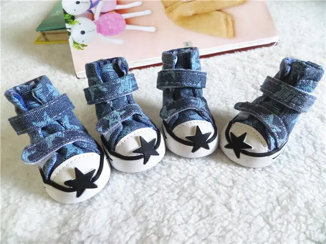 Dog Shoes Star Cowboy Shoes Breathable Spring And Summer Puppy Shoes Teddy Bichon Dog Pet Shoes Blue - Shop at LoveMi
