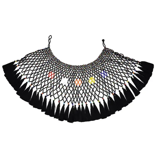 New European And American Fashion Shawl, Personality Trend Exaggerated Color Rice Bead Necklace Black - Shop at LoveMi