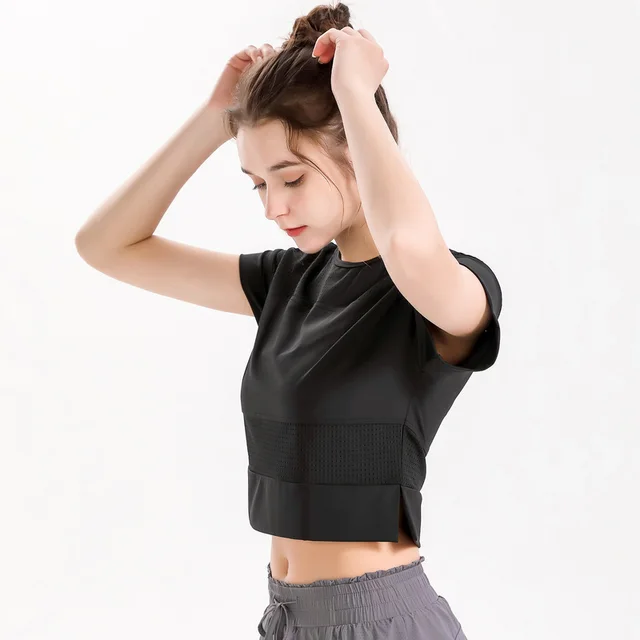 Loose And Quick drying Stretch Yoga Clothes, Running And Quick drying Training T shirt, Fitness Clothes Black - Shop at LoveMi