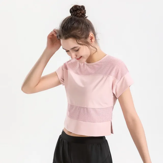 Loose And Quick drying Stretch Yoga Clothes, Running And Quick drying Training T shirt, Fitness Clothes Pink - Shop at LoveMi