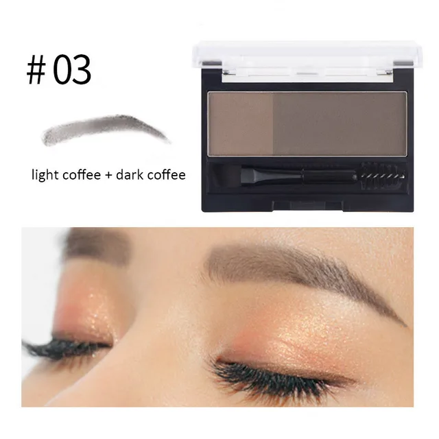 Dnm Lazy Two Color Eyebrow Powder With Eyebrow Brush, Waterproof, Natural And Long Lasting Eyebrow Artifact Coffee - Shop at LoveMi