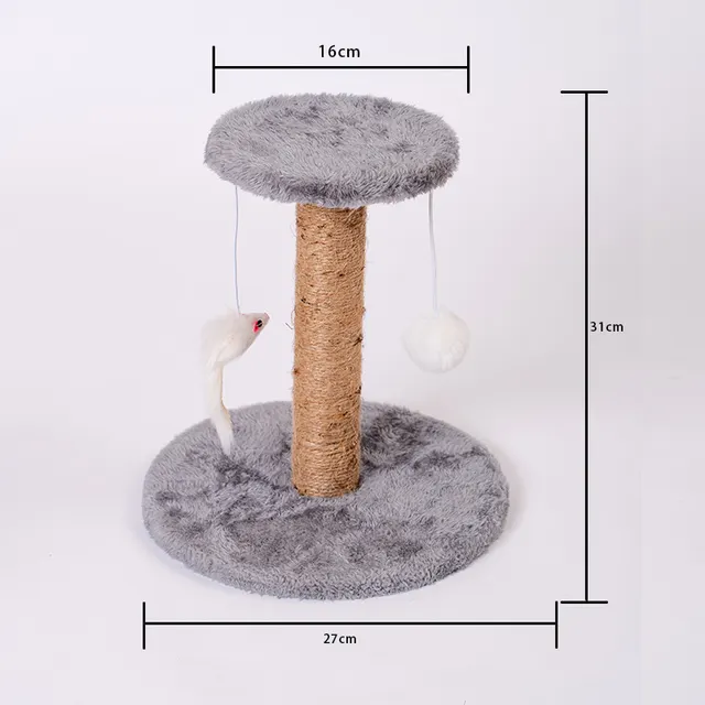 Cat Scratching Post Claw Grinder Vertical Non Dandruff Wear Resistant Cat Climbing Frame Nest Funny Grey - Shop at LoveMi