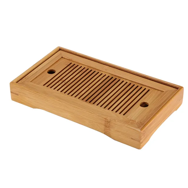 Solid Wood Drainage And Water Storage Kungfu Tea Set Drawer Room Etiquette Tools 25X14X3.5Cm - Shop at LoveMi