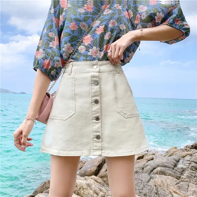 Anti Glare High Waist Culottes A Line Culottes Fat Mm Beige - Shop at LoveMi