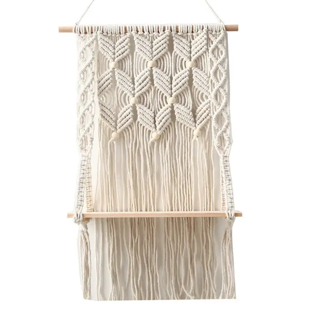 Knitted Thread Bedside Tapestry Three Layer Shelf Shelf On Bedroom Wall - Shop at LoveMi