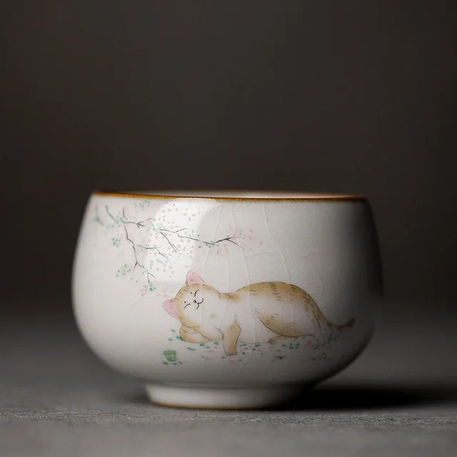 Ru Kiln Tea Cup Master Cup Ceramic Tea Cup - Shop at LoveMi