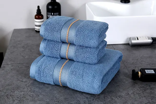 24 Style Premium Cotton Hand Towel Hotel Swimming Towel Blue - Shop at LoveMi