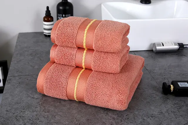 24 Style Premium Cotton Hand Towel Hotel Swimming Towel Orange - Shop at LoveMi
