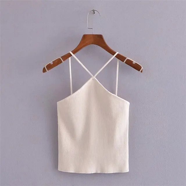 Pure Color Knitted Vest Summer Women'S Clothing White - Shop at LoveMi