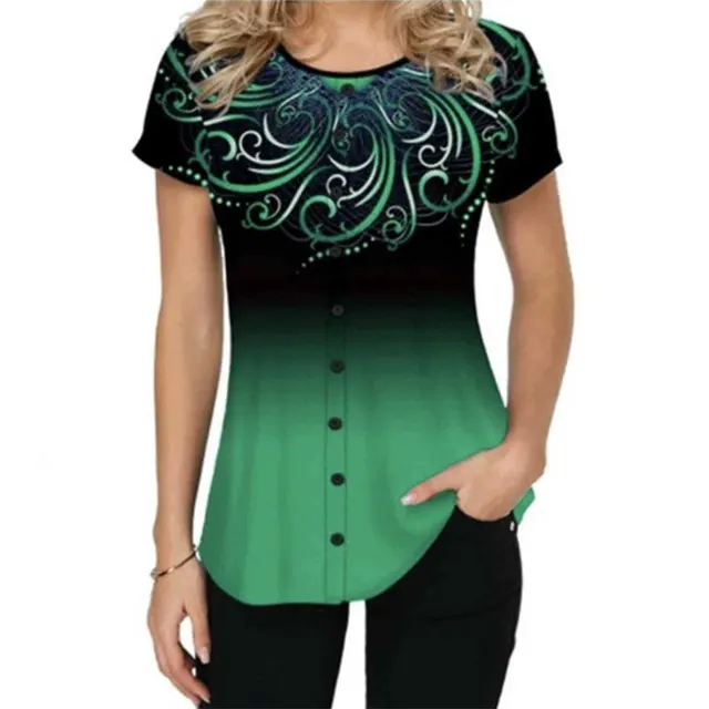 New Simple Round Neck Fashion Gradient Green - Shop at LoveMi