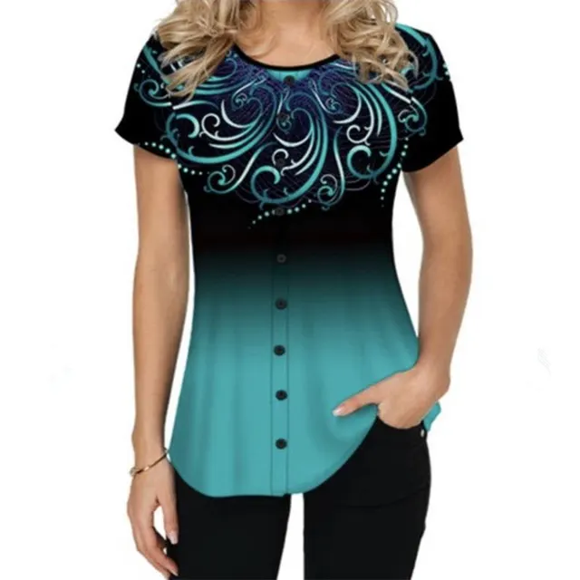 New Simple Round Neck Fashion Gradient Light Blue - Shop at LoveMi