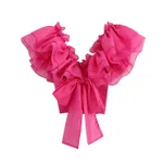 Knit Top With Organza Sleeves - Picture Color-L - View 1