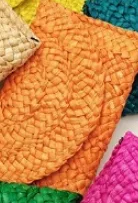 Corn Husk Clutch Straw Woven Leisure Bag - Orange - View 1