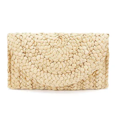 Corn Husk Clutch Straw Woven Leisure Bag Yellow - Shop at LoveMi