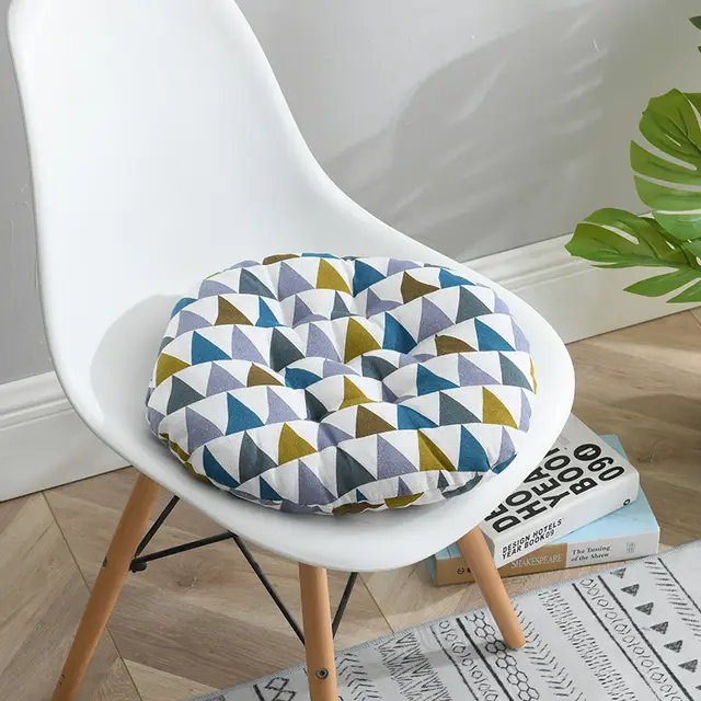 In Autumn And Winter Thick Cotton And Linen Round Cushion Nordic Home Chair Cushion Office Student Tatami Cushion 2 Color - Shop at LoveMi