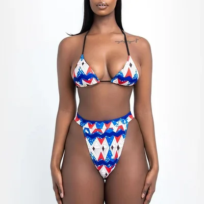 Blouse split swimsuit bikini Blue - Shop at LoveMi