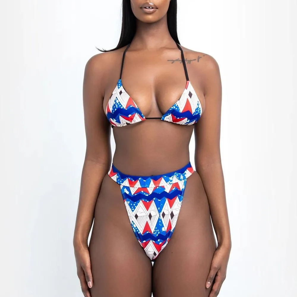 Blouse split swimsuit bikini Blue - Shop at LoveMi
