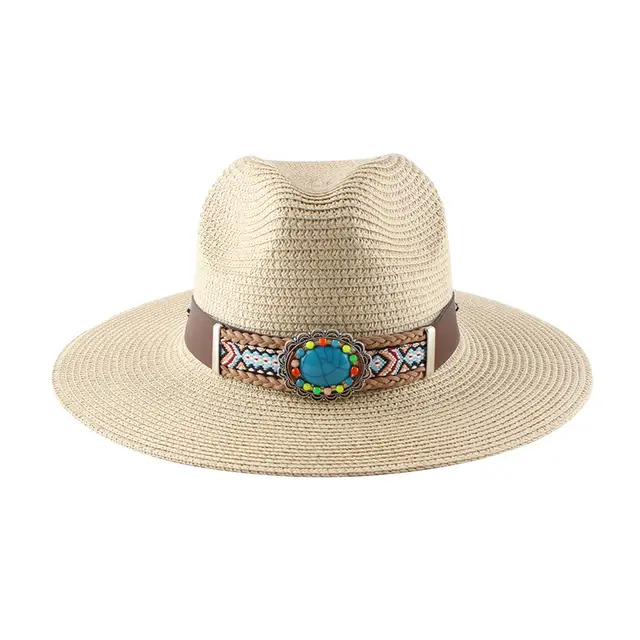 Sun Hat With Wide Brim And Big Edge On The Beach Beige - Shop at LoveMi