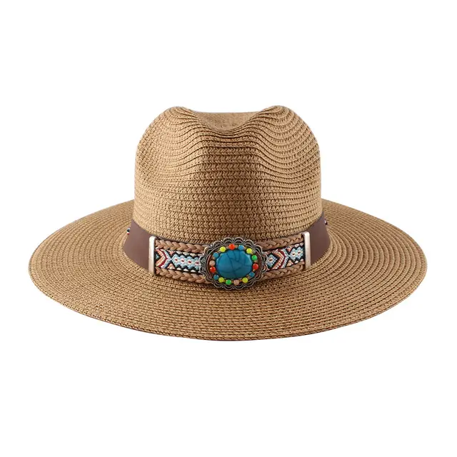 Sun Hat With Wide Brim And Big Edge On The Beach Khaki - Shop at LoveMi