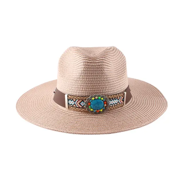Sun Hat With Wide Brim And Big Edge On The Beach Pink - Shop at LoveMi