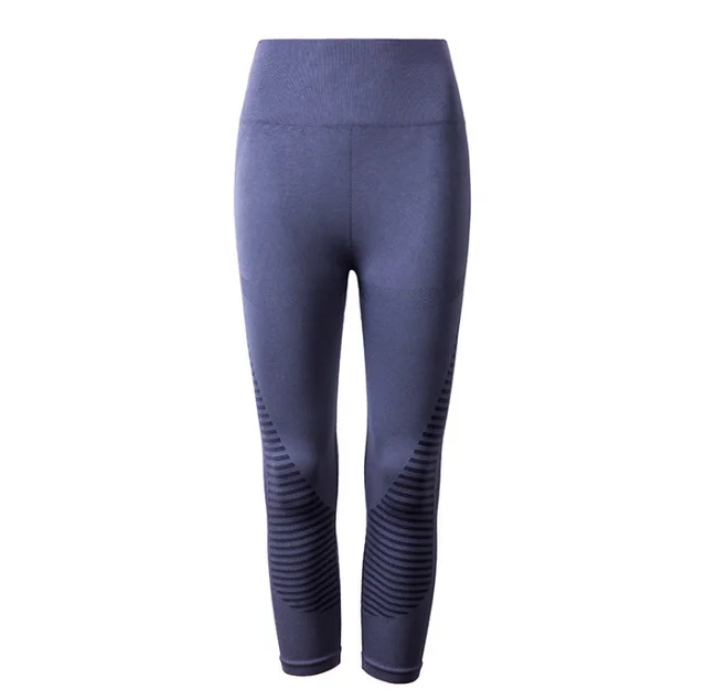 High waist Fitness Sports Yoga Cropped Pants, Abdomen Running Slim Quick drying Pants Gray - Shop at LoveMi