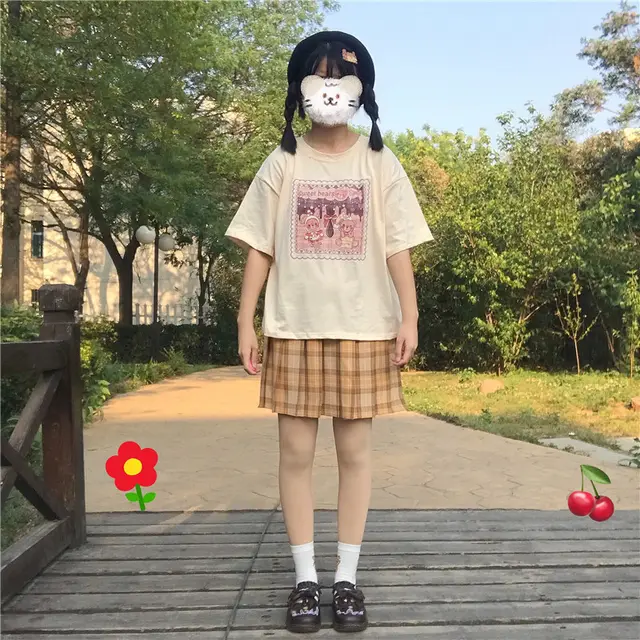 Small T Shirt Short Sleeve Korean Version Loose White - Shop at LoveMi